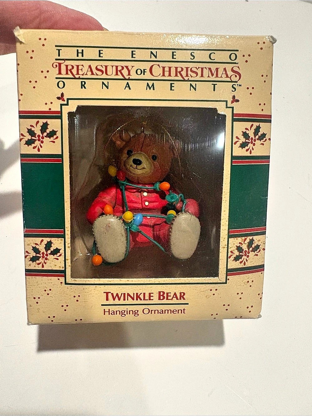 Enesco Twinkle Bear Hanging Ornament Christmas Decor - Vintage